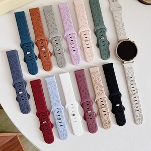 Bracelet de montre en silicone respirant de luxe pour <span class=keywords><strong>Huawei</strong></span> GT4 GT3 GT2, Watch 3/<span class=keywords><strong>4</strong></span> Pro, Samsung Watch pour femmes, taille 22 mm - Product Image 1