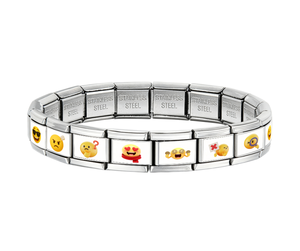Braccialetto Modulare Italiano in Acciaio Inossidabile, Staccabile, Fai-da-Te, a Forma di Cuore, Trendy, Unisex, Gioielli Creativi alla Moda, Foto Personalizzate, Emojis Divertenti - Product Image 4