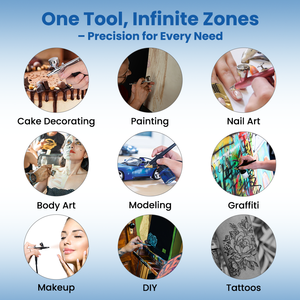 Kit de Compresor de Aerógrafo de Doble Acción de Cobre HD-130-0.3MM de 0.3mm |   Alimentación por Gravedad con Certificación CE |   Ajustes de Velocidad Ajustables Portátiles - Product Image 5