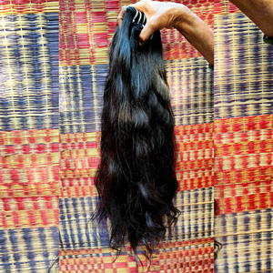 Cabello humano natural a granel. Trama/extensión de cabello crudo virgen Remy indio de onda profunda. Tejido de cabello Remy Virgen sin procesar a precio de fábrica - Product Image 1