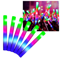 Bâton lumineux en mousse LED RGB personnalisé et fait main pour mariages, cheerleading, concerts, Noël, Nouvel An, anniversaires