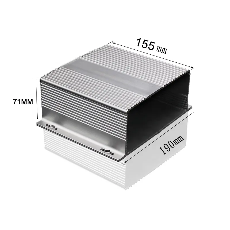 Metal Car Audio Amplifier Electronics Enclosure Custom Instrument Silver Anodized Aluminum Extruded Power Amplifier Cases