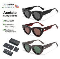 Lunettes de soleil tendance œil-de-chat UV400 en acétate, légères, durables, polyvalentes, pour usage quotidien en extérieur, unisexe, de luxe
