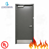 Porte de sécurité commerciale en acier ignifuge conforme UL 10C, avec dispositif anti-panique robuste, porte métallique creuse Vision Lite