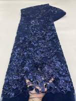 Tissu en dentelle africaine George brodé de perles et de paillettes, 100% polyester, luxueux et élégant pour robes de soirée et vêtements de fête