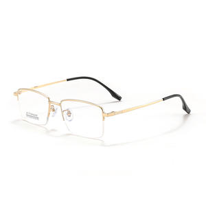 Danyang 7011 Gafas de metal con media montura para hombre, montura rectangular, ligeras, para miopía, para rostros grandes - Product Image 2