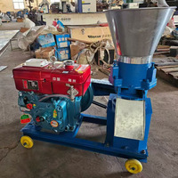 Machine de fabrication de granulés d'aliments pour animaux de ferme (porcs, poulets, poissons, volailles, bétail) 80 kg/h, avec moteur diesel ou électrique