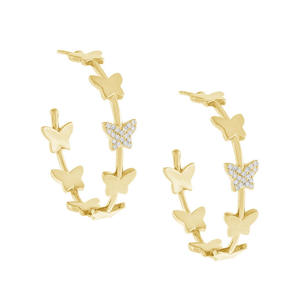 Pendientes colgantes de mariposa en oro rosa E956 para mujer, bonitos pendientes de aleación, regalo de joyería de moda - Product Image 5