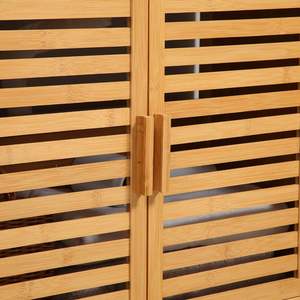 Meuble de salle de bain moderne et écologique, unité de rangement sous l'évier à languettes et rainures, armoire à deux portes - Product Image 2