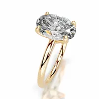 Bague de mariage pour femme MuShan en argent sterling 925, avec diamant Moissanite 2 carats couleur D, plaqué or 18 carats