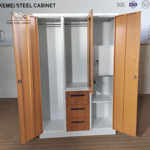 خزانة ذات ألوان مخصصة لغرفة النوم, خزانة ذات 3 أبواب من الصلب ، خزانة مزودة بمرآة ، خزانة مزودة بمرآة ، طراز رقم الموديل: Armoire. - Product Image 4