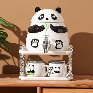 Juego de Tetera de Cerámica Kawaii Panda, Juego de Taza y Jarra para Agua Fría con Grifo - Product Image 1