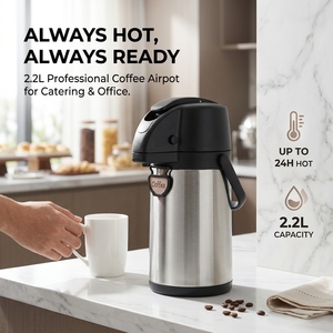 Fabricant Fournisseur Distributeur de Café Isotherme en Acier Inoxydable avec Isolation Sous Vide, Carafe Thermique Personnalisable OEM - Product Image 4