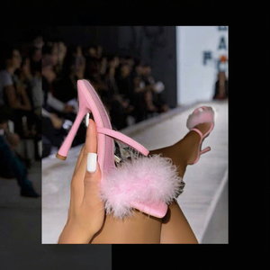 รองเท้าส้นเข็มสีพื้นแฟชั่นกลางแจ้งน้ำหนักเบาเปิดนิ้วเท้าทรงสูงไซส์ใหญ่สำหรับฤดูร้อน ฤดูใบไม้ร่วง และฤดูใบไม้ผลิ - Product Image 2