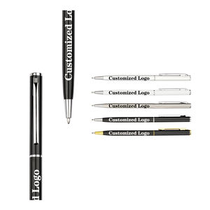 ปากกาลูกลื่นโลหะขายดี โปรโมชั่นของขวัญ พิมพ์โลโก้ได้ ดีไซน์เพรียวบาง แปลกใหม่ สำหรับโฆษณา หมึกสีดำ คุณภาพสูง - Product Image 3