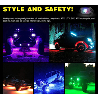 Kit de Luces LED RGB Neon para Bajos de Vehículos, 4 Unidades, Control por Aplicación, Modo de Música Intermitente, Resistente al Agua IP67, 13W, para UTV y ATV