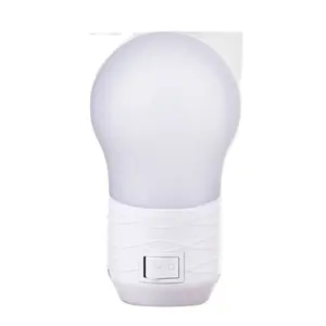 Lâmpada de parede LED tipo festival de cabeceira pequena luz noturna iluminação de quarto com interruptor de inserção reta iluminação interna