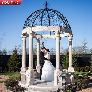 Gazebo en marbre blanc YOUFINE, style européen classique, pavillon extérieur pour aménagement paysager de jardin - Product Image 5