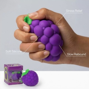 <b>Large</b> Purple Grape Squeeze Toy in <b>Gift</b> <b>Box</b>: Soft TPR Stress Relief Squishy Fruit for Kids Ages 6+ and Adults Sensory Play - Product Image 5