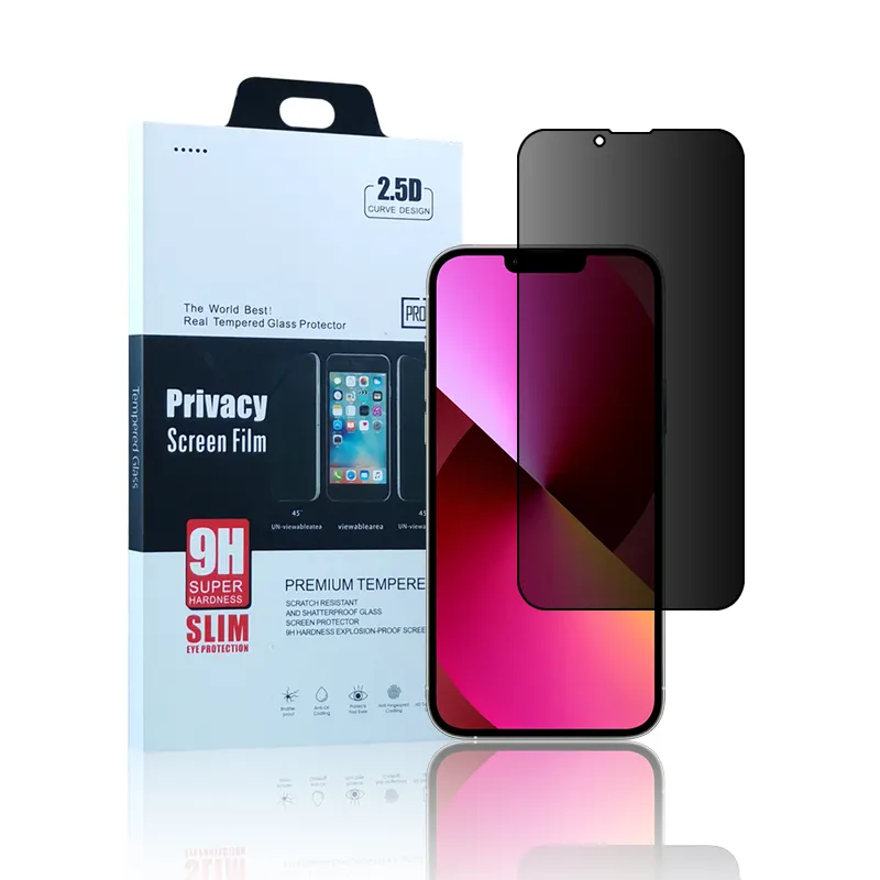 9H Full Coverage Anti-spy Tempered Glass For Apple Iphone 12 13 Pro Max 12 Mini Privacy Screen Protector