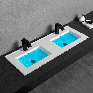 Long Double Bathroom Sink Ceramic Vanity Wash Basin CUPC Cabinet Basin Bathroom Vanity Double Sink