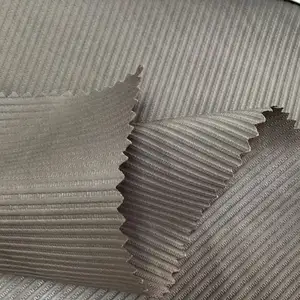 High Density 100% Polyester Light Weight 420T Pongee Cired And 3D Textural Stripe Embossed Fabric For Jacket