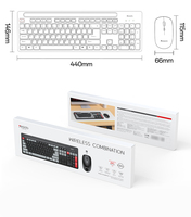Yesido Clavier 104 touches, souris multifonction 4 boutons, touches ABS tricolores, ensemble clavier et souris sans fil 2.4G KB43