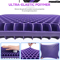 Coussin de siège en gel TPE pour bureau et voiture, double épaisseur, orthopédique, rafraîchissant, pour coccyx, pour extérieur