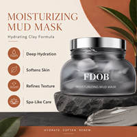 Masque facial en argile hydratant anti-rides au collagène FDOB - Éclaircissant et raffermissant pour tous types de peaux, format familial jumbo