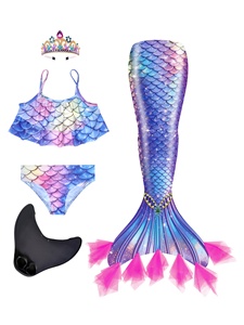 <span class=keywords><strong>Maillot</strong></span> de bain sirène pour filles, costume de princesse sirène, design brillant et scintillant, tenue de fête à la plage, cadeau d'anniversaire - Product Image 5