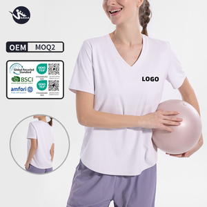 Camiseta grande para deportes al aire libre de secado rápido para <span class=keywords><strong>mujer</strong></span> Fat Sister 100kg Yoga Top Running Fitness Yoga manga corta - Product Image 1