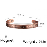 Bracelet magnétique vintage en cuivre pur Sland, bracelet thérapeutique en cuivre rouge pour hommes et femmes, bijoux soulageant la douleur