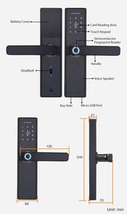 High Tech Smart <strong>Knob</strong> Push Pull <strong>Door</strong> Locks TTlock and Tuya Smart Card Fingerprint Advanced <strong>Digital</strong> Electronic Lock - Product Image 6