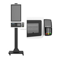 Stan lantai/dinding/meja pintar, kios pembayaran pesanan sendiri dengan pemindai kode QR Printer termal 80mm