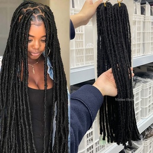Extensions de cheveux synthétiques au <span class=keywords><strong>crochet</strong></span>, dreadlocks souples en gros, 22 pouces, aspect naturel, pour coiffures Dream Dread - Product Image 3