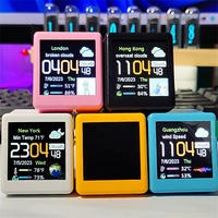 Jam Stasiun Cuaca WIFI Pintar Ukuran MINI untuk Dekorasi Meja Gaming, Animasi GIF Lucu DIY, dan Fungsi Album Elektronik