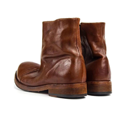 Bottes en cuir de cheval lavé faites à la main avec couture Goodyear et fermeture éclair latérale pour homme – Chaussures de travail rétro en cuir véritable pour l'hiver et l'automne