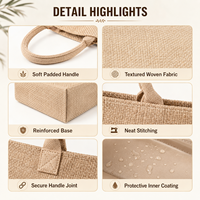Sac fourre-tout en jute tissé sur mesure avec poignées en corde pour la plage, le shopping, les voyages, les vacances, les boutiques et l'emballage cadeau