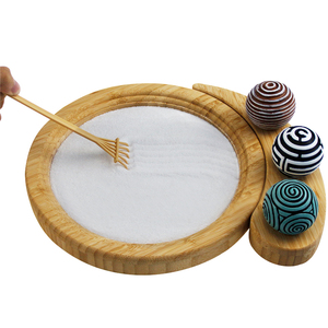 Ensemble de jardin zen de bureau en gros avec cadre en bambou, sable, roches et accessoires décoratifs – Jardin zen DIY pour la maison et le bureau - Product Image 6