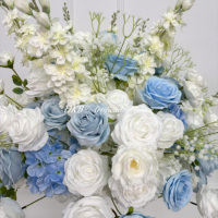 Fleurs artificielles en gros DKB, décoration de haute qualité, mariage, centre de table de 60 cm, fleurs blanches et bleues, décoration de boule