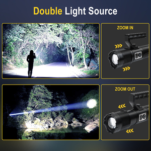 BORUiT New Retractable Zoom Light <strong>3400</strong> Luminens Rechargeable Long Range Powerful Led Flashlight with Power Bank Functions - Product Image 6