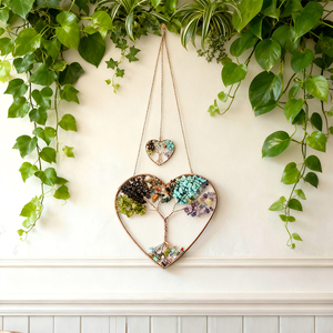 Atrapasueños de Cristal con Piedras Naturales Curativas, Árbol de la Vida, Atrapasueños con Cristal en Forma de Corazón para Decoración, Venta al Por Mayor - Product Image 3