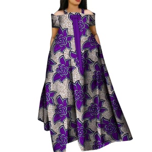 <span class=keywords><strong>Robe</strong></span> élégante grande taille pour femme, coupe trapèze ajustée, imprimé <span class=keywords><strong>wax</strong></span> africain, avec détail nœud, <span class=keywords><strong>Bazin</strong></span> Dashiki, tenue de soirée d'été 5271 - Product Image 1
