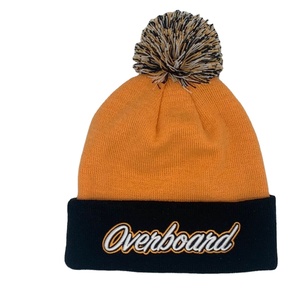 Chapeau d'hiver personnalisé de luxe pour hommes et femmes, <span class=keywords><strong>bonnet</strong></span> en tricot bicolore, broderie 3D, <span class=keywords><strong>pompon</strong></span>, logo personnalisé, plage et affaires - Product Image 2