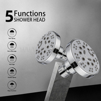 Leelongs douchette portable Salle de bain 5 Modes Pommeau de douche rond universel avec colonne de douche à bras