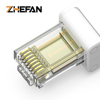 Conector Modular ZHEFAN Rj45 Macho 8p8c Cat 5e, Conector de Campo sin Herramientas para Instalación de Cables Sólidos de 23-24awg
