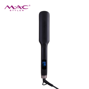 Planchas de titanio profesionales MAC de alta calidad OEM Original de fábrica con logotipo personalizado negro <span class=keywords><strong>mejor</strong></span> alisador de pelo 2 en 1 - Product Image 1
