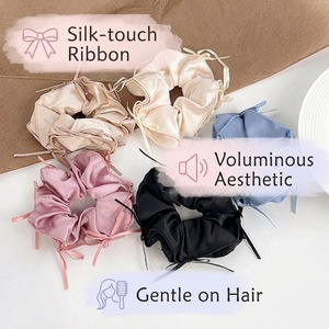 Coleteros de Lazo de Seda Estilo Balletcore Francés, Elegantes Lazos Largos para el Cabello, Coleteros Grandes y Suaves de Moda para Mujeres y Niñas - Product Image 2