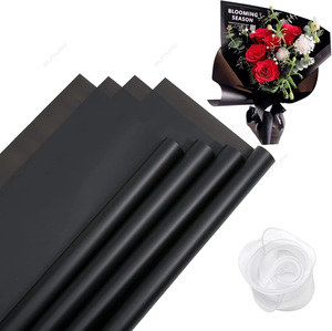 Vente en gros de papier d'emballage coréen pour fleurs Papier cadeau coréen noir et doré pour fleuriste Saint-Valentin - Product Image 5