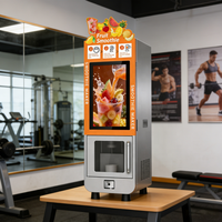 Máquina Expendedora de Smoothies, Licuadora de Batidos de Una Sola Taza, Totalmente Automática, con Código QR, Tarjeta de Crédito, Acero Inoxidable, Agua Electrolizada